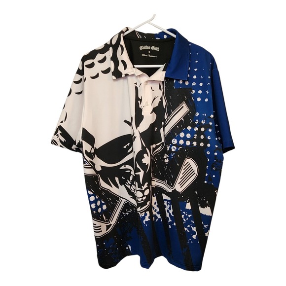 Tattoo Golf Other - Tattoo Golf Blade Collection Polo Shirt Skull Golf Clubs Graphic Print